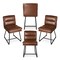Set of 2/4 Mid-Century Modern Leatherette Solid Back Dining Chair with V-shaped Solidwood Legs